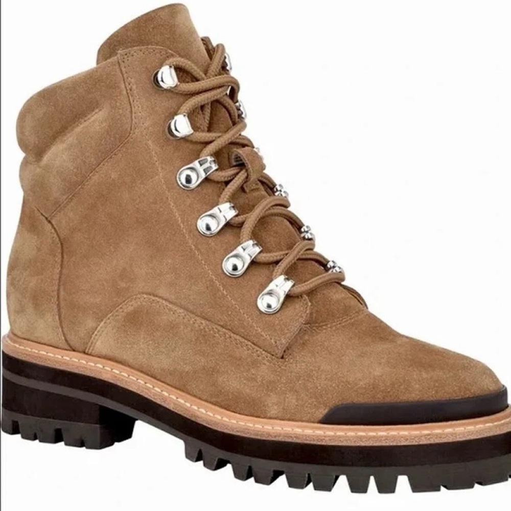 Marc Fisher Suede Lace-Up Hiking Boot in Tan